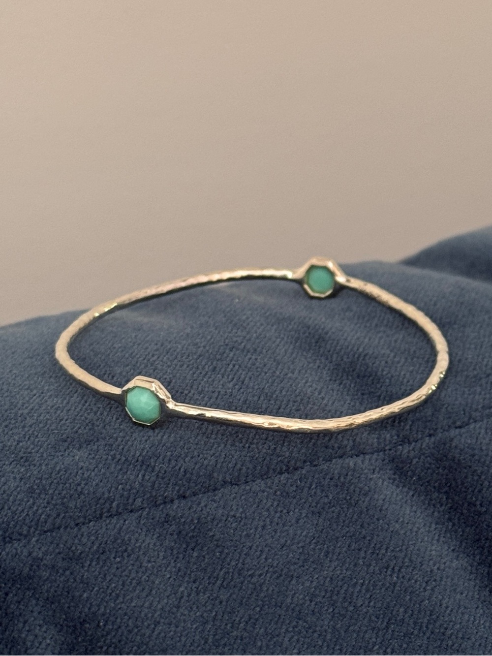 Ippolita Sterling Silver Turquoise 2-Stone. Bangle Bracelet